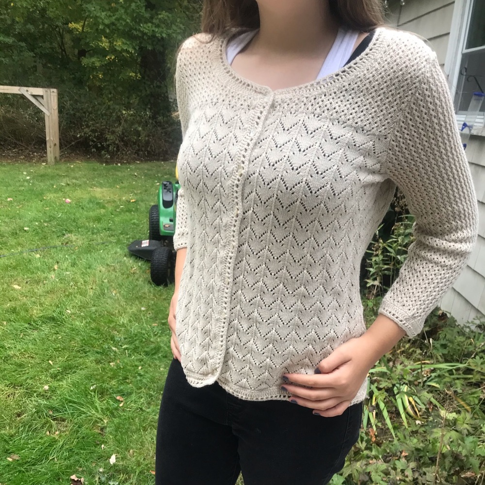 L.L. Bean cardigan- small/petite- beige